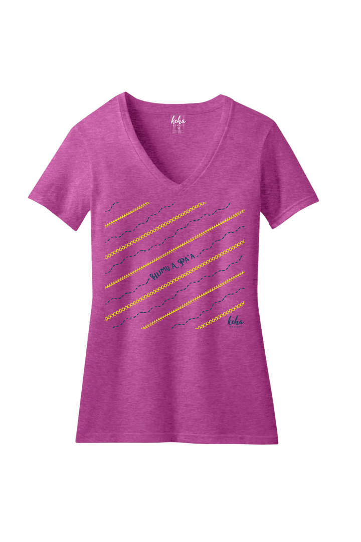 Raspberry Humu A Paʻa Wahine Tee