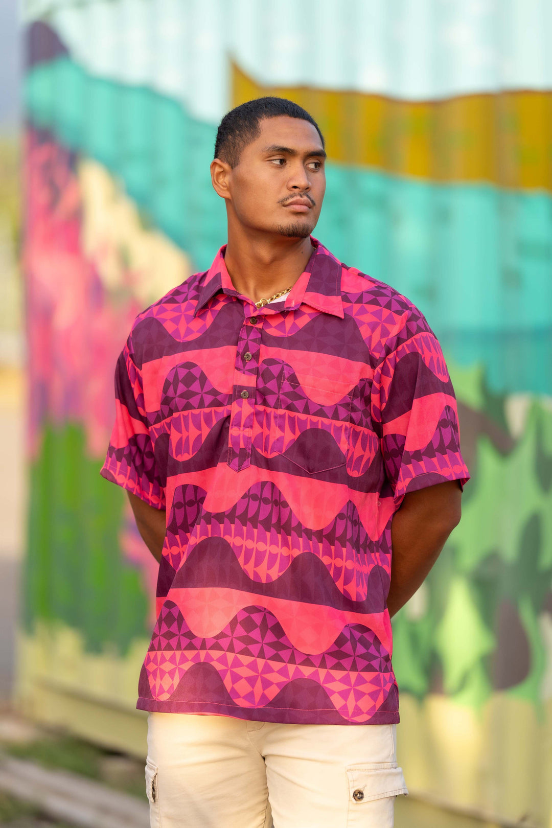ʻOliʻoli Pullover Aloha Shirt in Kilo