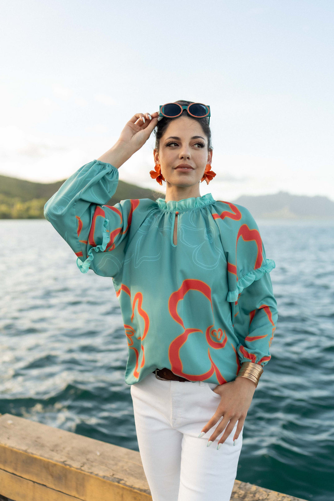 Ulumano Blouse in Kenikenialoha Aqua