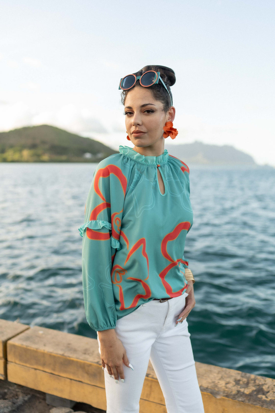 Ulumano Blouse in Kenikenialoha Aqua