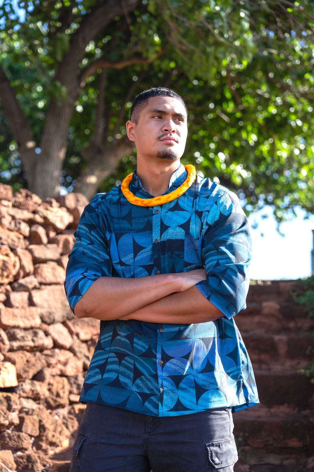Huapala 3/4 Sleeve Aloha Shirt in Kōnane