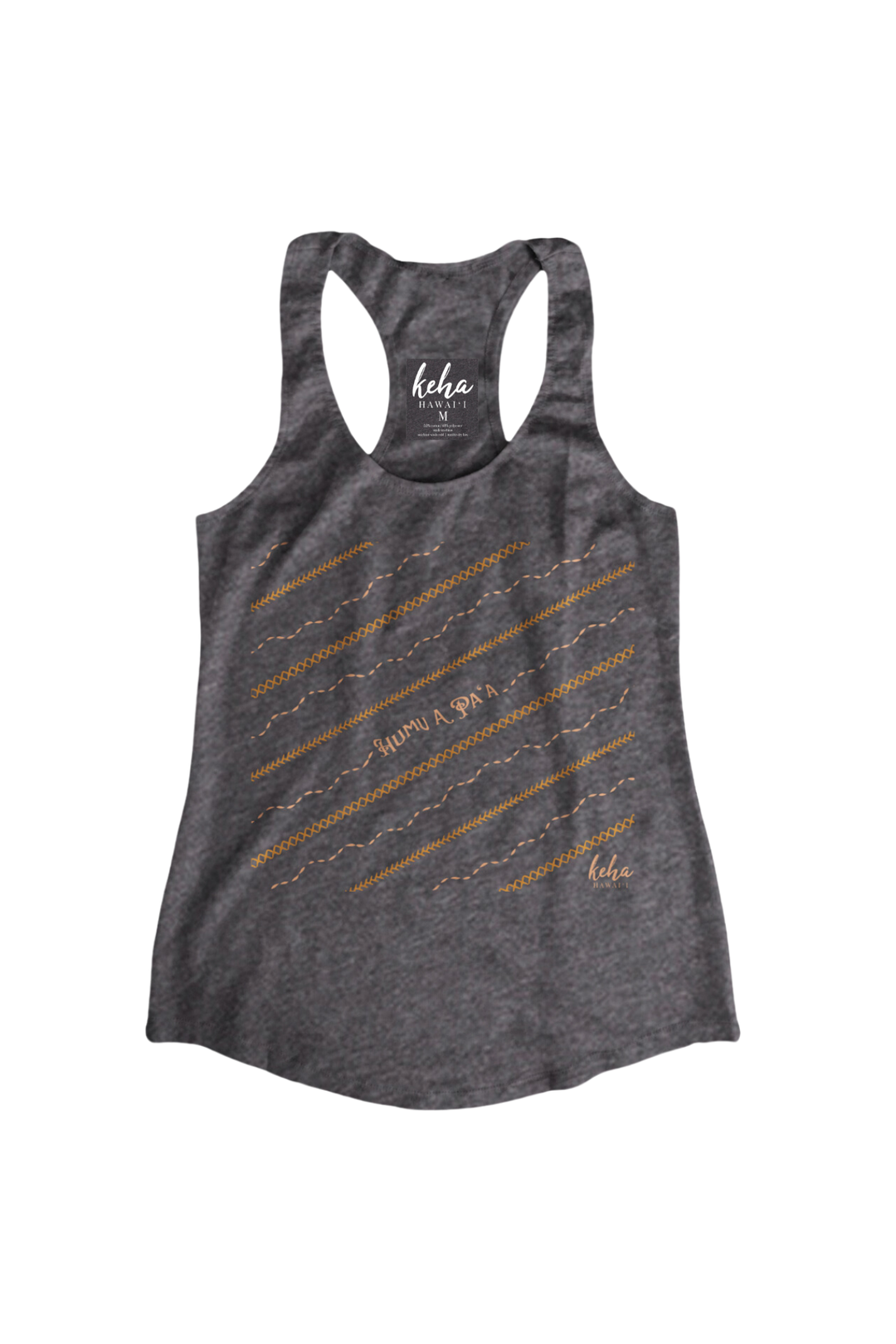Charcoal Humu A Paʻa Wahine Racerback Tank