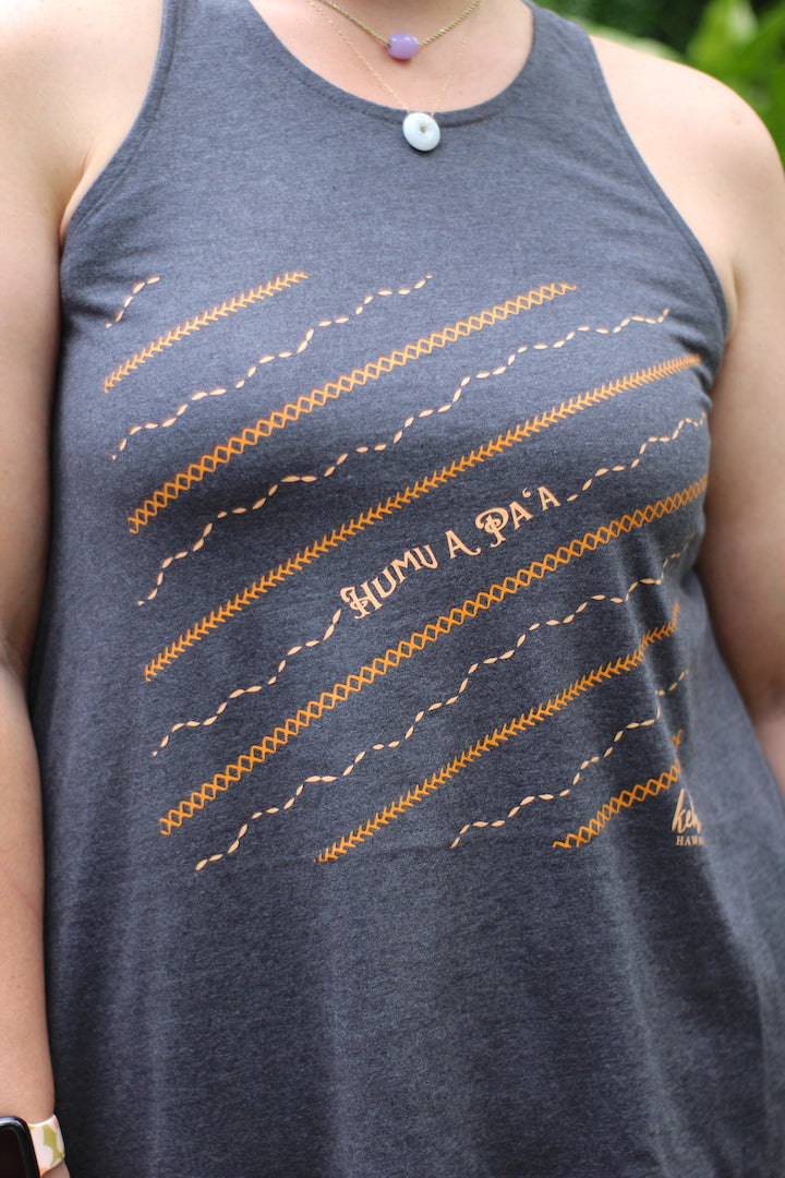 Charcoal Humu A Paʻa Wahine Racerback Tank