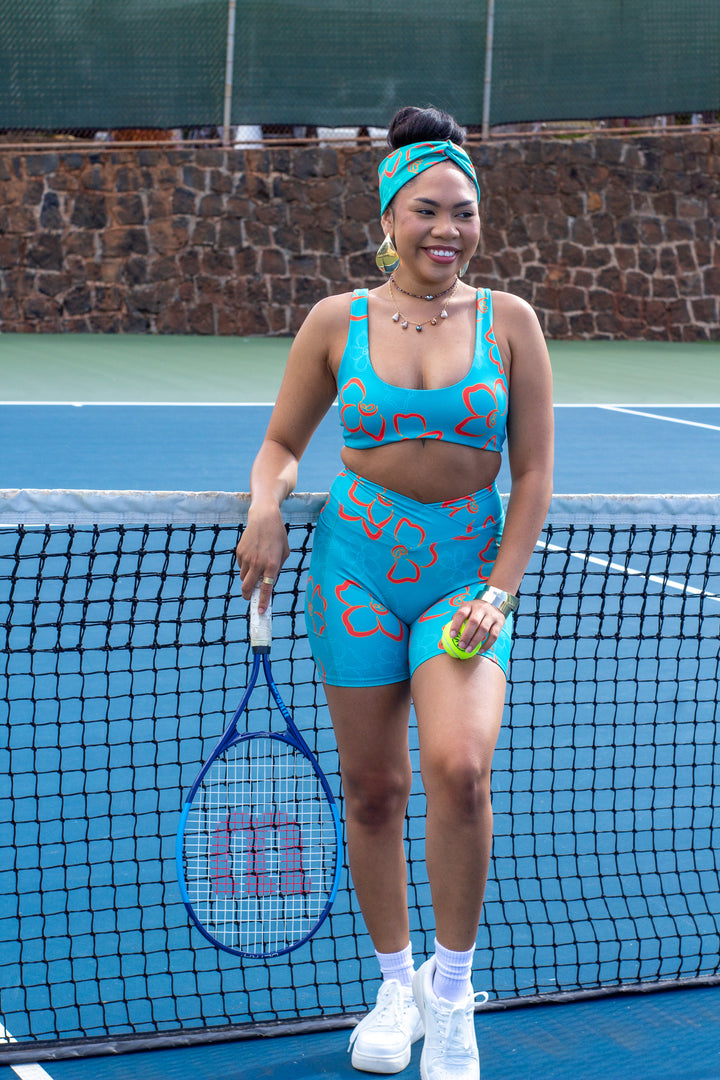 Waikahe Active Shorts in Aqua Kenikenialoha