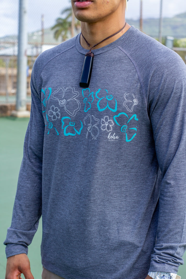 Long-Sleeve Moisture Wicking Gray Kenikeni Bar Unisex Tee