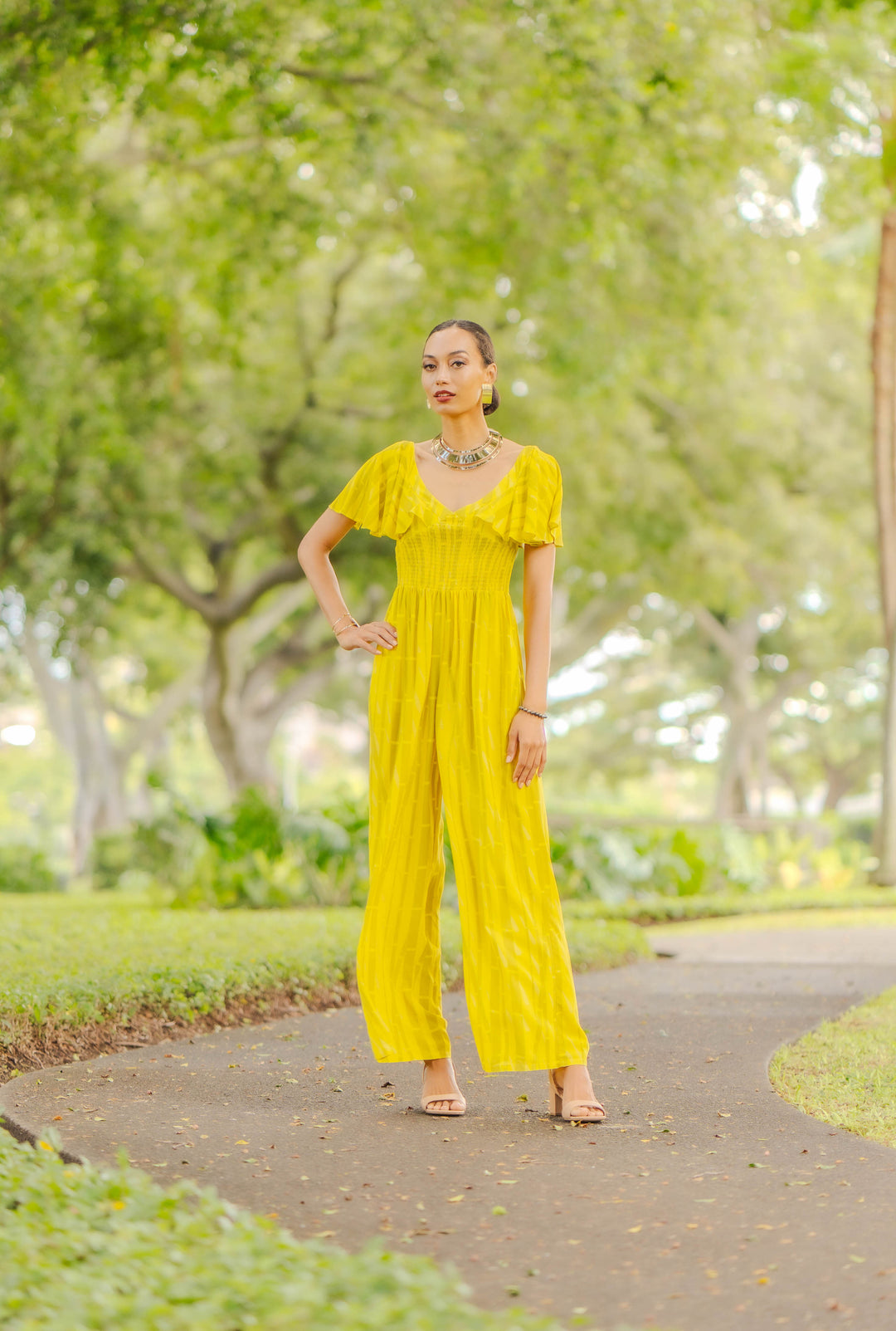 Kiliʻohu Jumpsuit in Yellow ʻOhekaulana