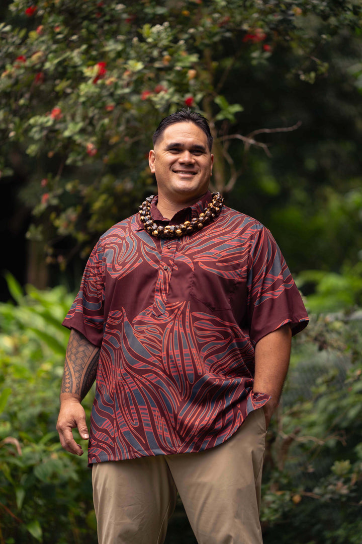 ʻOliʻoli Pullover Aloha Shirt in Pele