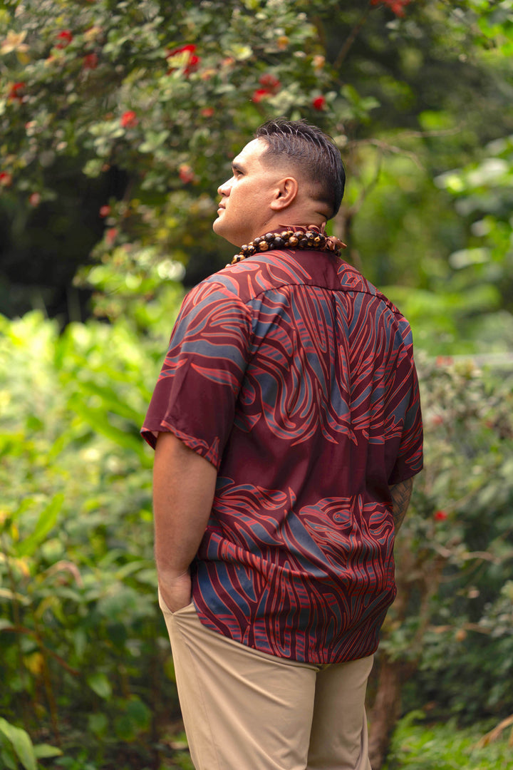 ʻOliʻoli Pullover Aloha Shirt in Pele