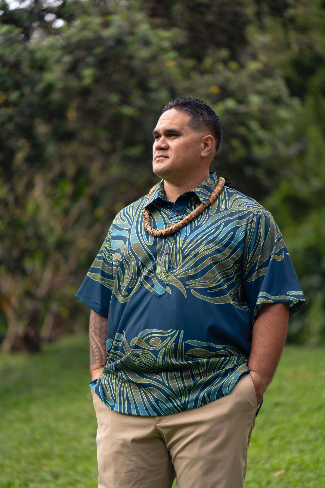 ʻOliʻoli Pullover Aloha Shirt in Kīpuka