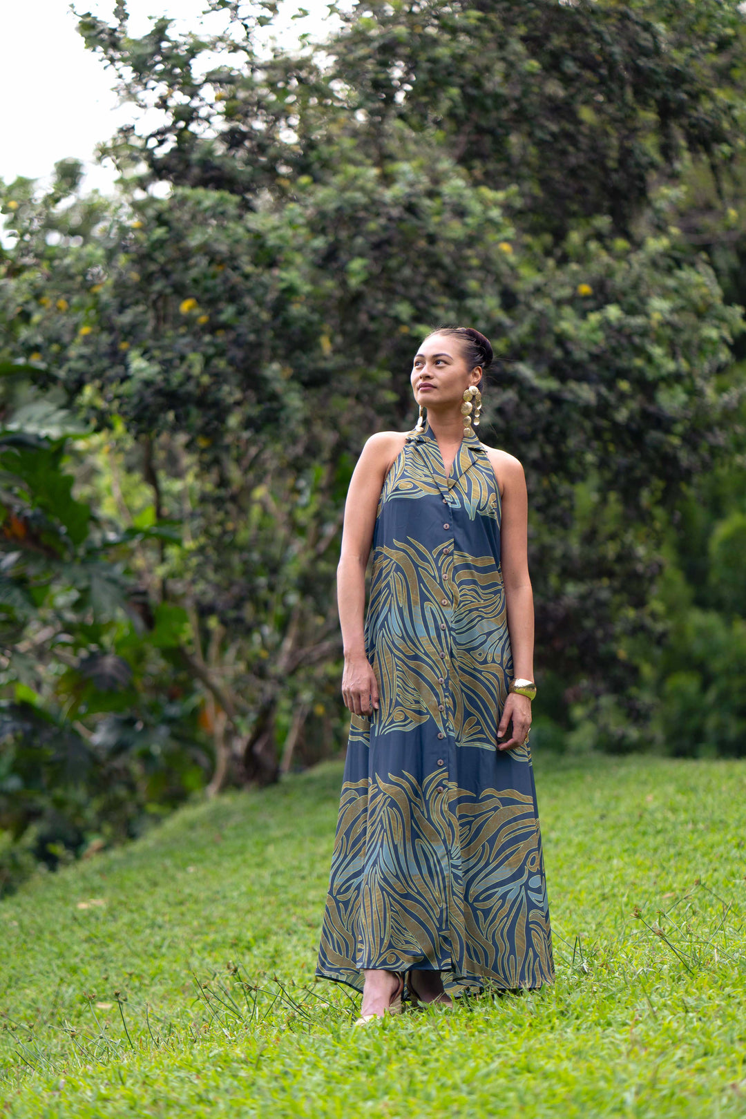 Kūkulu Halter Dress in Kīpuka