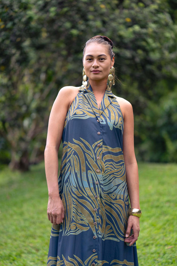 Kūkulu Halter Dress in Kīpuka