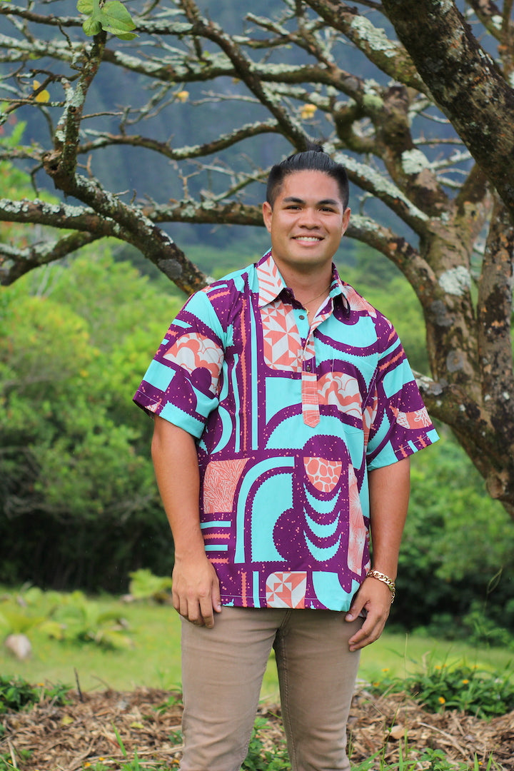 ʻOliʻoli Pullover Aloha Shirt in Kaiao
