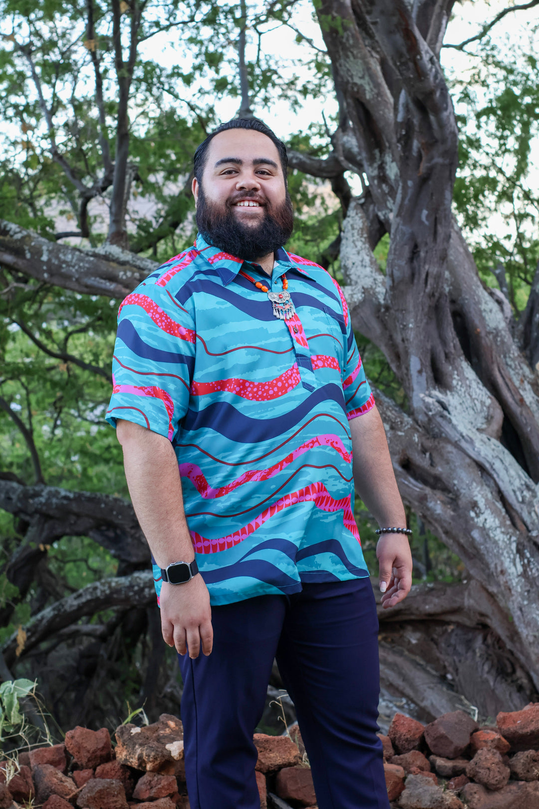 ʻOliʻoli Pullover Aloha Shirt in ʻAle