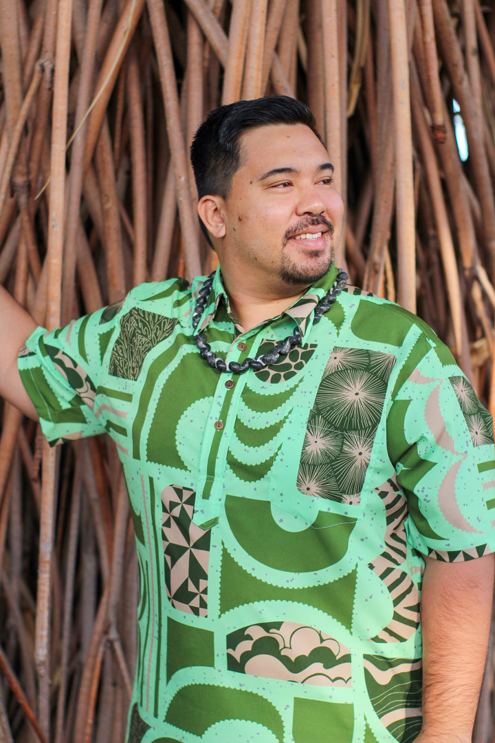 ʻOliʻoli Pullover Aloha Shirt in Lupalupa