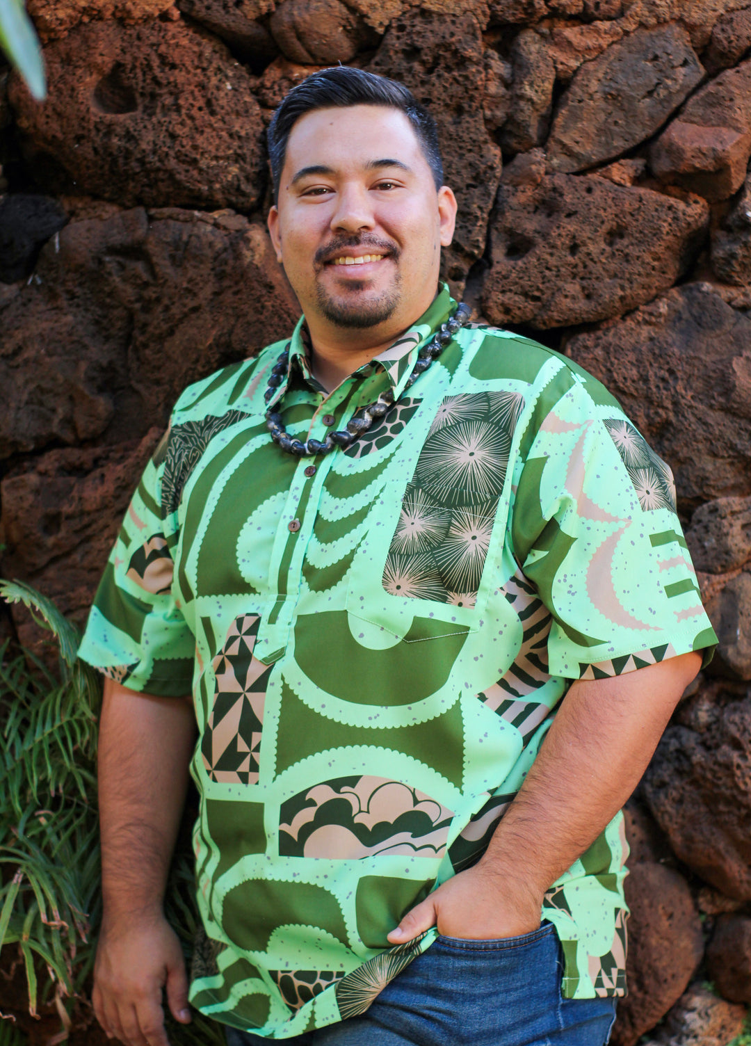 ʻOliʻoli Pullover Aloha Shirt in Lupalupa