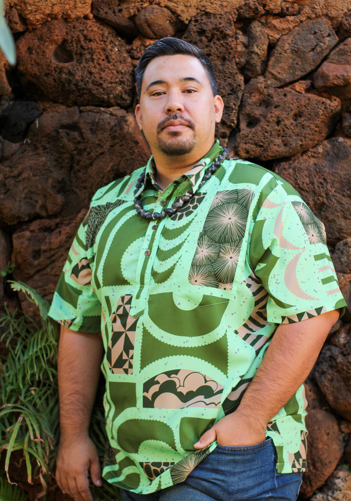 ʻOliʻoli Pullover Aloha Shirt in Lupalupa