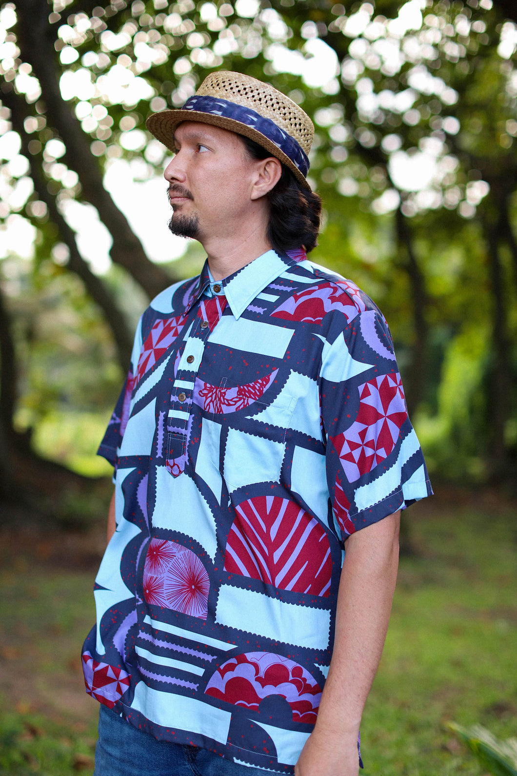ʻOliʻoli Pullover Aloha Shirt in Lipo