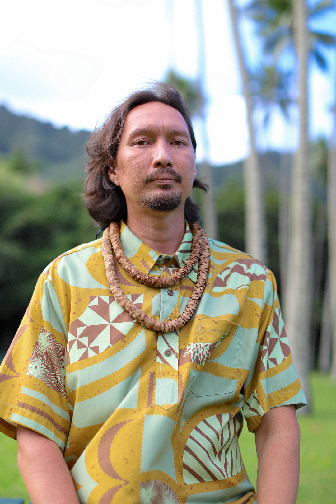 ʻOliʻoli Pullover Aloha Shirt in Limu