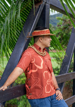 Load image into Gallery viewer, Nohenohea Button-Side Shirt in Rust Kenikenialoha
